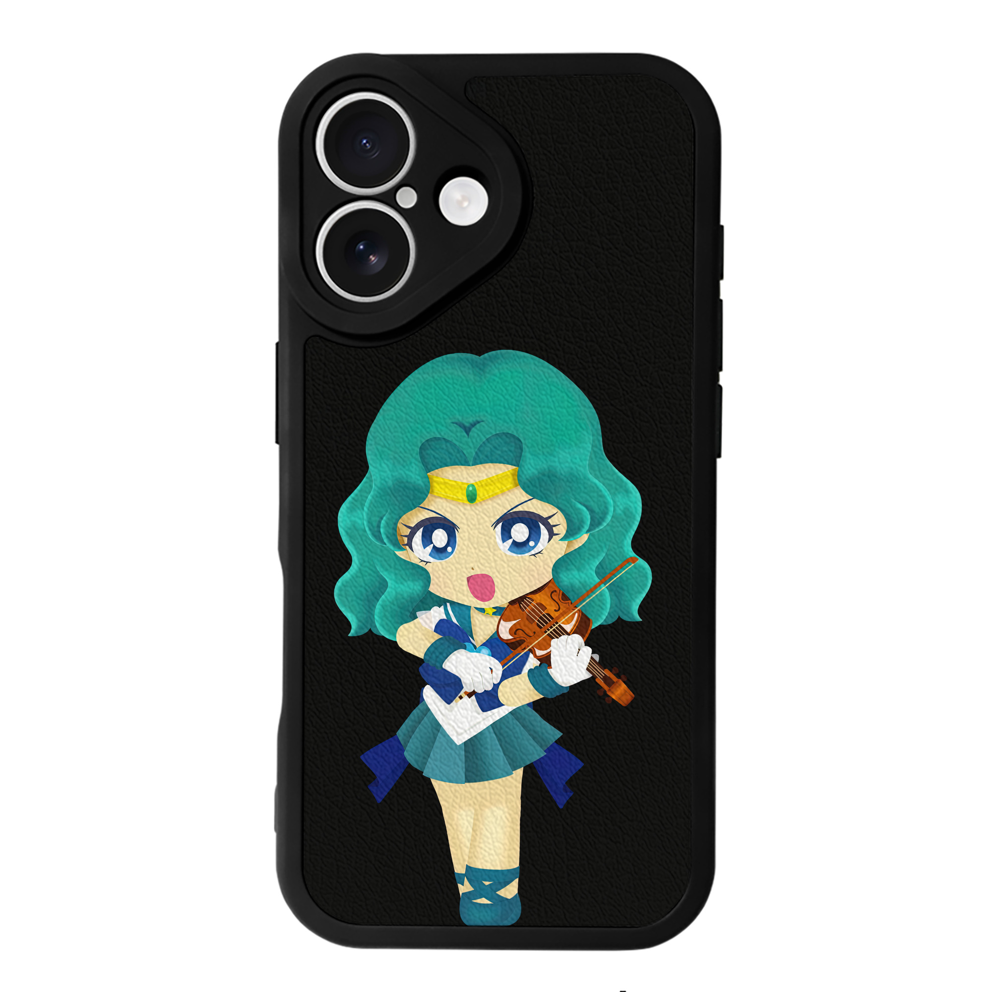 （画像用） 美少女戦士セーラームーン 海王 みちる（かいおう みちる） Sailor Moon Kaiou Michiru 【iPhone 16シリーズ対応】シリコンスマホケース（レザー調） 材質：シリコン